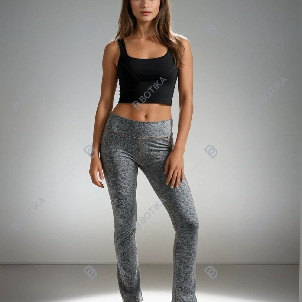 Women's Athleta Grey Tights Leggings Orange Stitching Size Small